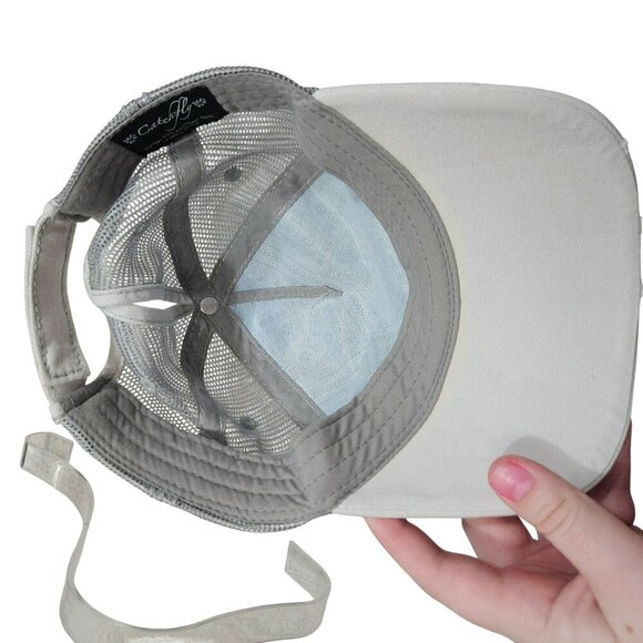 Catchfly Blue & Gray Mesh Trucker Hat With Embroidered Pattern - Picture 5 of 6